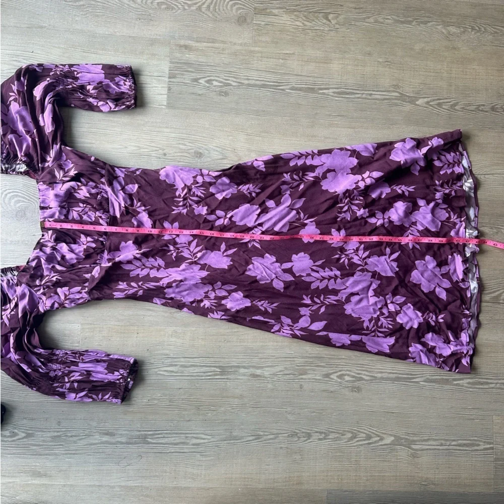 Peter Som Collective Floral Midi Square-neck Dress Womens size 8 maxi midi lined - Picture 9 of 10